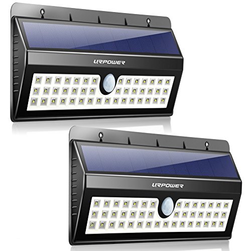 URPOWER Solar Lights, 44 LED Waterproof Motion Sensor Lights Outdoor Wireless Solar Powered Wall Light Motion Activated Auto On/Off Solar Security Lights Outdoor for Patio Deck Yard Cool White 2 Pack
