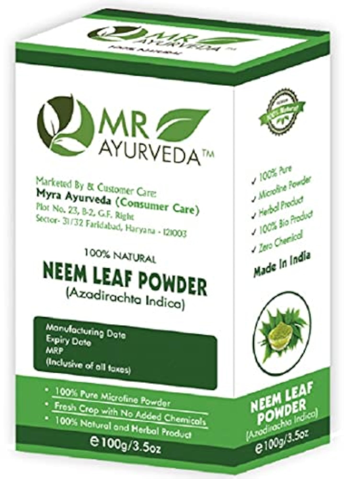 Neem Powder for Face Pack, Organic Hair & Skin Care