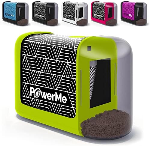 POWERME Electric Pencil Sharpener - Pencil Sharpener Battery Powered for Kids, School, Home, Office, Classroom, Artists – Battery Operated Pencil Sharpener For Colored Pencils, Ideal For No. 2 (Green)