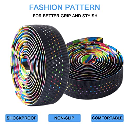 Jaswill Bike Handlebar Tapes, Road Bicycle Bar Tape, Handle Wraps 2 Rolls for Road Bikes and Cycling (Multicolored) - Thumbnail 5