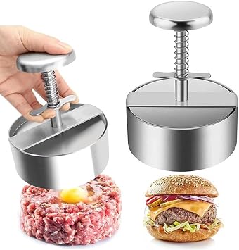 Burger Press DIY Meat Press Hamburger Maker Meat Press Non-stick Stainless Steel Hamburger Patty Cookware Kitchen Utensils 3.9 inches 10 cm