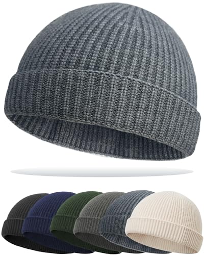 Simapu Thin Fisherman Beanie Hat for Men Women Fall Winter -Wool Knit Cuff Short Fashion Watch...