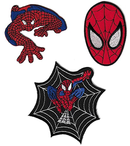 Lot de 3 écussons thermocollants - Motif Spiderman Superhero Cover