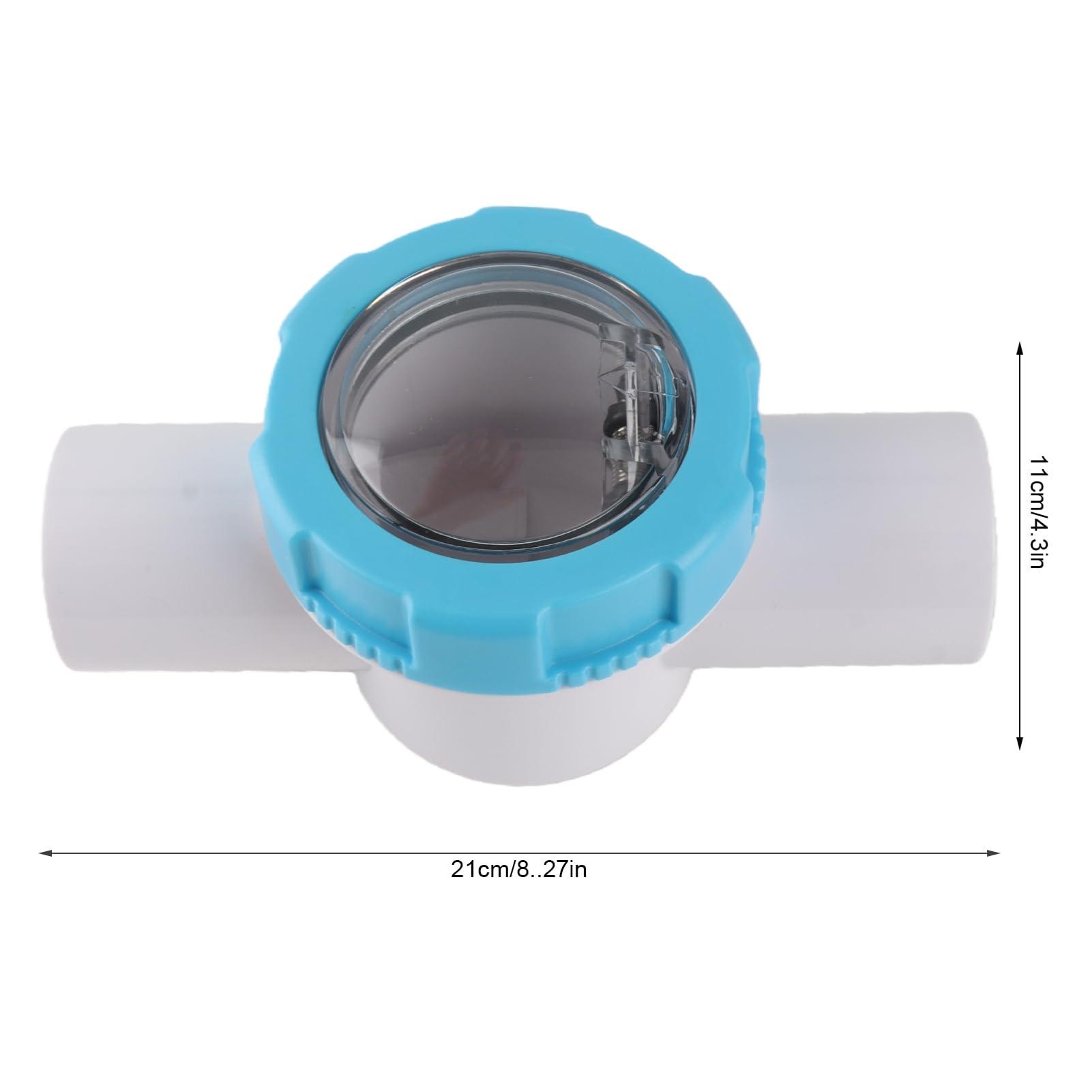 Válvula de retención 50 mm 2 vías G1 1/2 Manguera de Agua Preventor de reflujo con Tubo de Espejo Transparente para Filtro de Piscina Construcción Duradera de PVC ABS Fácil