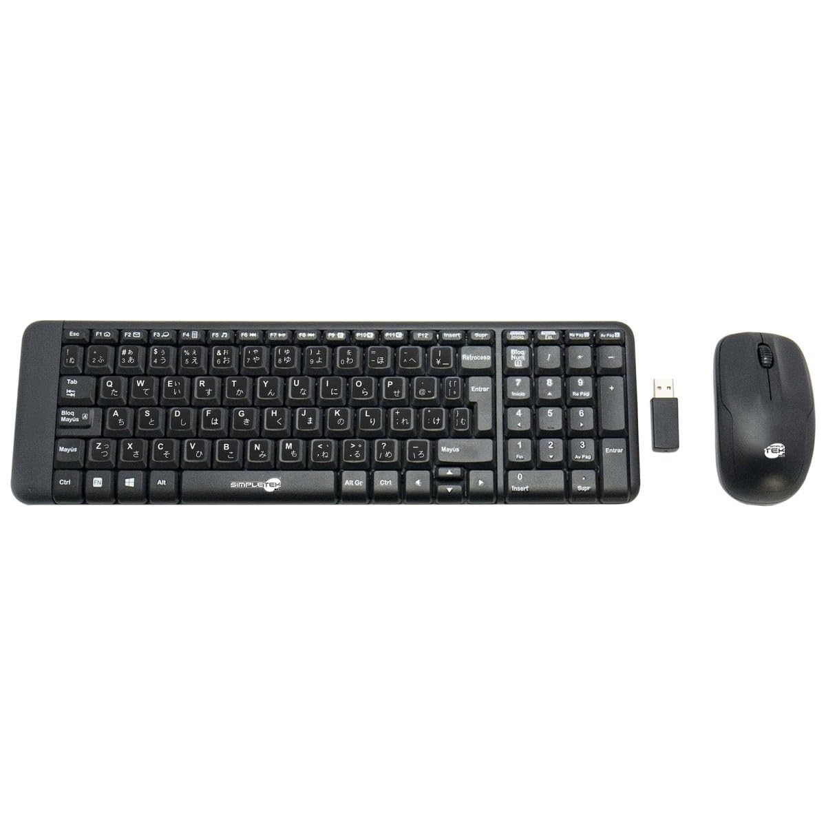 Kit inalámbrico compacto SIMPLETEK con teclado japonés QWERTY resistente a salpicaduras 5