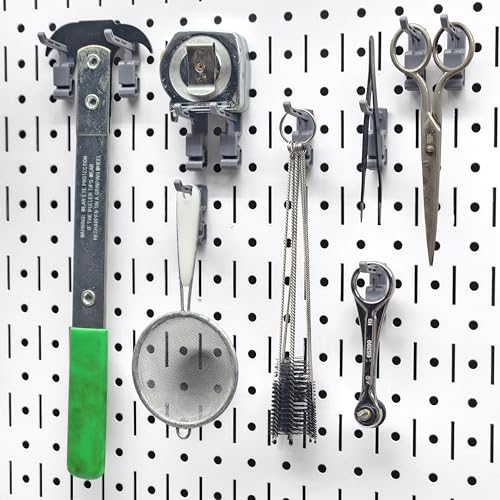 Image of 1-Inch Plastic Hook Model 119 | Compatible with Wall Control | for Tool Wall Organization to Hang Wrench, Adjustable Wrench, Hammer, Paint Brush, Merchandise, Scissors, and More | 10-Pack
