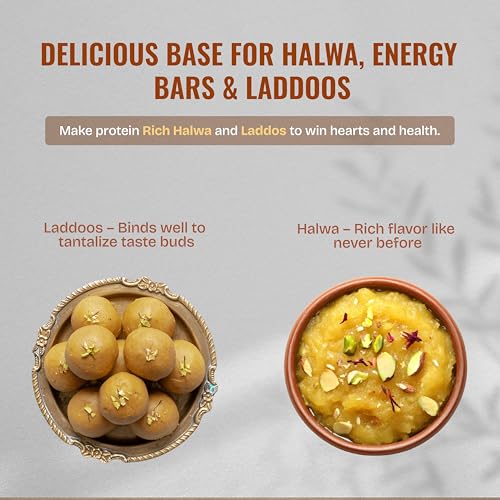 Image of H&O Gurbandi Almond Flour - 400 Gram - Defatted - Unblanched - High Protein - Gluten Free - Keto Friendly - Low Carb Baking Flour