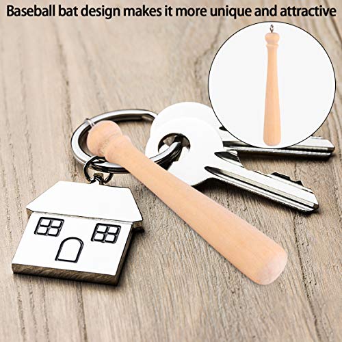 Milisten 50Pcs Mini Miniature Baseball Bat Natural Wood Craft Bats Baseball Party Favors For Diy Baseball Bat Keychain Cake Topper Sports Fan Gifts #TOP2