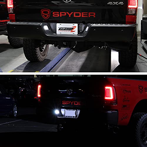 Vipmotoz Full Led License Plate Light For 2003-2018 Compatible With Dodge Ram 1500 2500 3500 Pickup Truck, 6000K Diamond White, 2-Pieces Tag Lamp Assembly Replacement #TOP7
