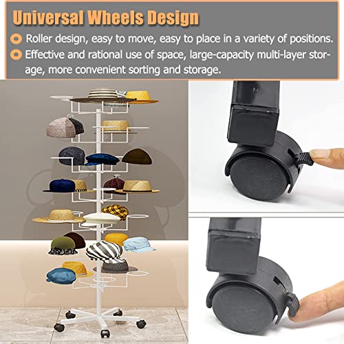 Étagère pour chapeaux mobile à 5 niveaux et support pour casquettes - 6