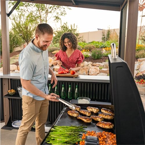 BLACKSTONE 6000 10’ x 10’ Bar and Grill Pavilion with Open Space for a Griddle, Galvanized Steel, Black - Image 5