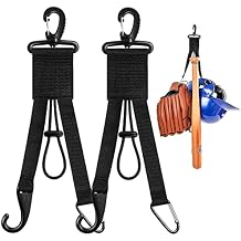 Deekin 2 Pcs Baseball Softball Gear Hanger 3 in 1 Dugout Organizer Bat Holder with Glove Clip and Helmet Hook for Fence Bag Water Bottle Hiking Camping Black