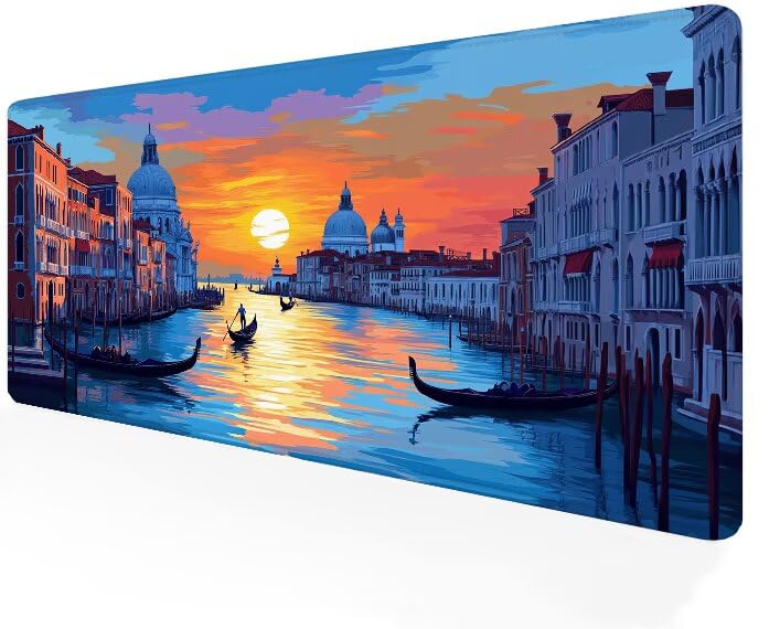 Tapis de souris XXL Coucher Soleil 1200x400x3mm pour setup de bureau Architecture G1-285
