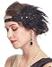 Cizoe Women's Vintage Feather 20S Headpiece 1920S Flapper Headband Roaring,Black