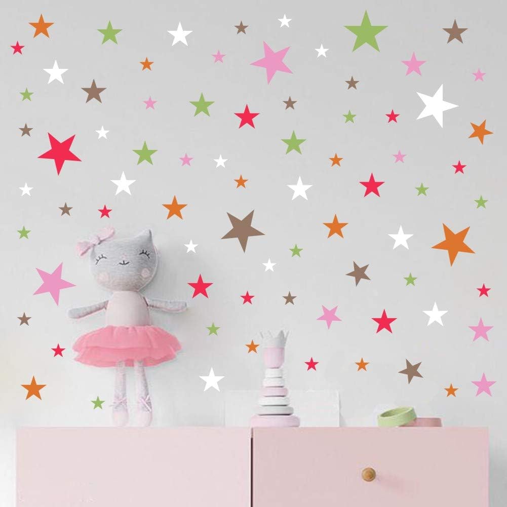 IARTTOP Colorful Stars Wall Decal, Multicolor Star Sticker for Nursery Decoration, Creative Wall Art Decal for Home Kids Bedroom Classroom Decor(150Pcs)