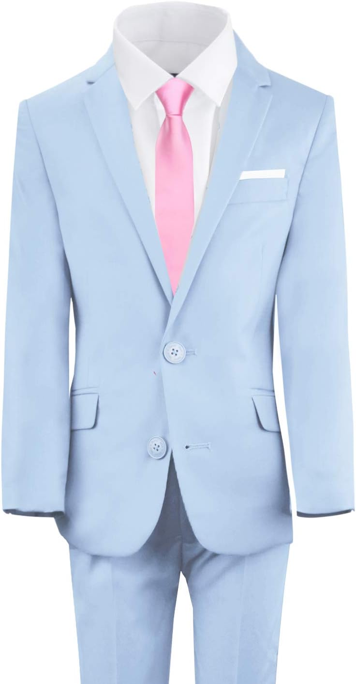 Black n Bianco Boys First Class Slim Fit Suit Five Piece Set with Shirt & Tie