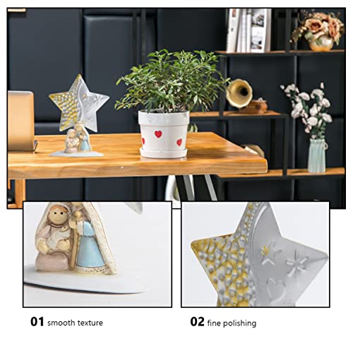 Healifty 5 peças Estátua de Casa Decoração Ornmennt Mesa Santa Festa Cena Delicada Pequena Decoração