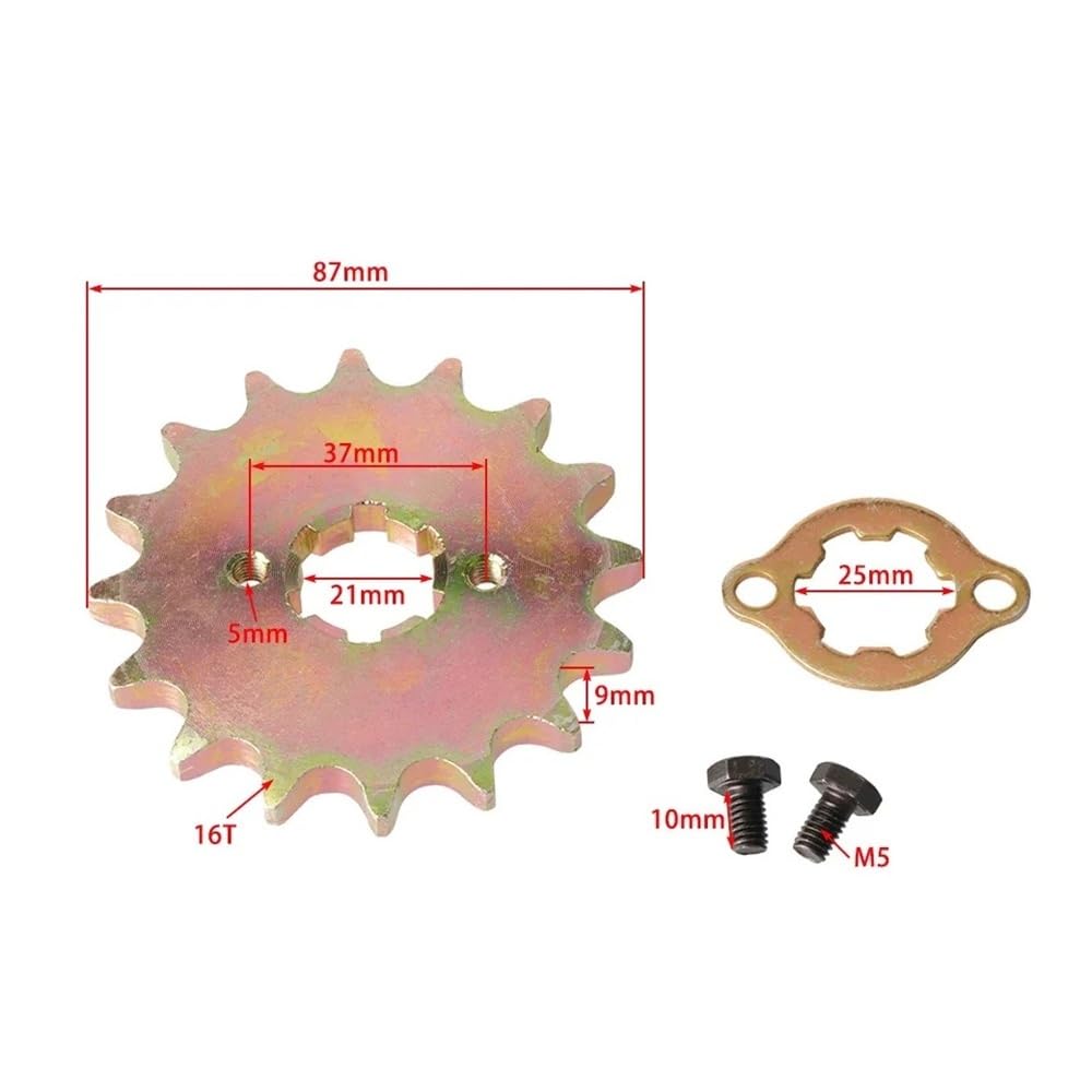 Pignon De Moteur Avant Chaîne D'entraînement, 25mm 20mm ID 13T-16T, Adapté for GY6 Go Kart ATV Buggy Dirt Bike, 530