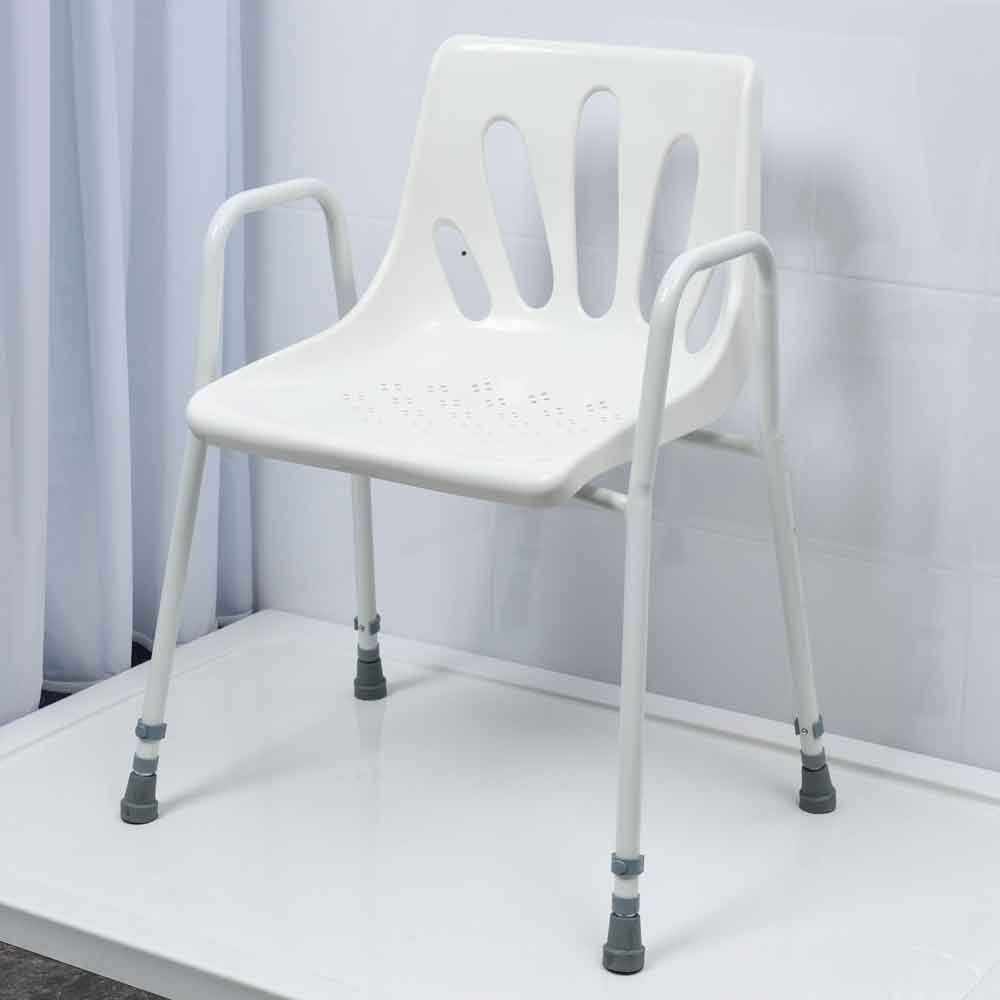 Nrs Healthcare P01560 - Silla de ducha con brazos, altura ajustable
