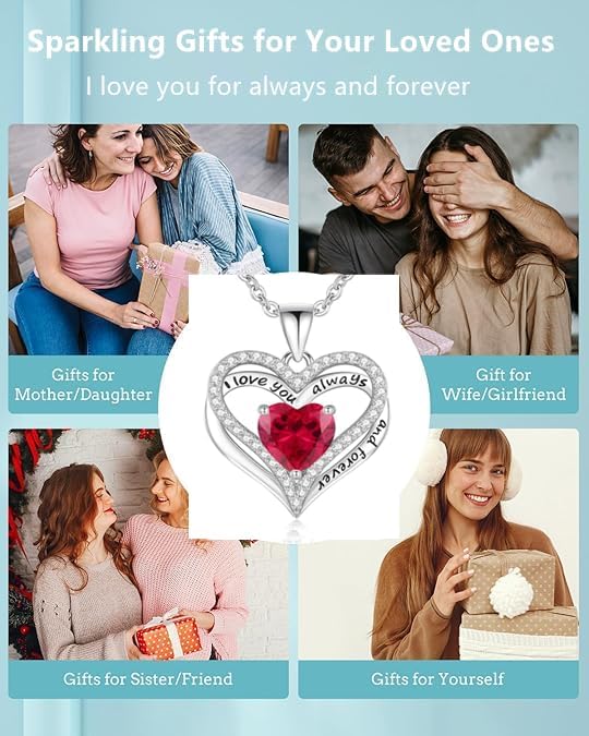 Infinity Heart Birthstone I Love You Necklace S925 Anniversary Women Necklaces for Her Wife Birthday Gift Ideas, Birthday Present for Girlfriend Mom Daughter Sterling Silver - Image 5