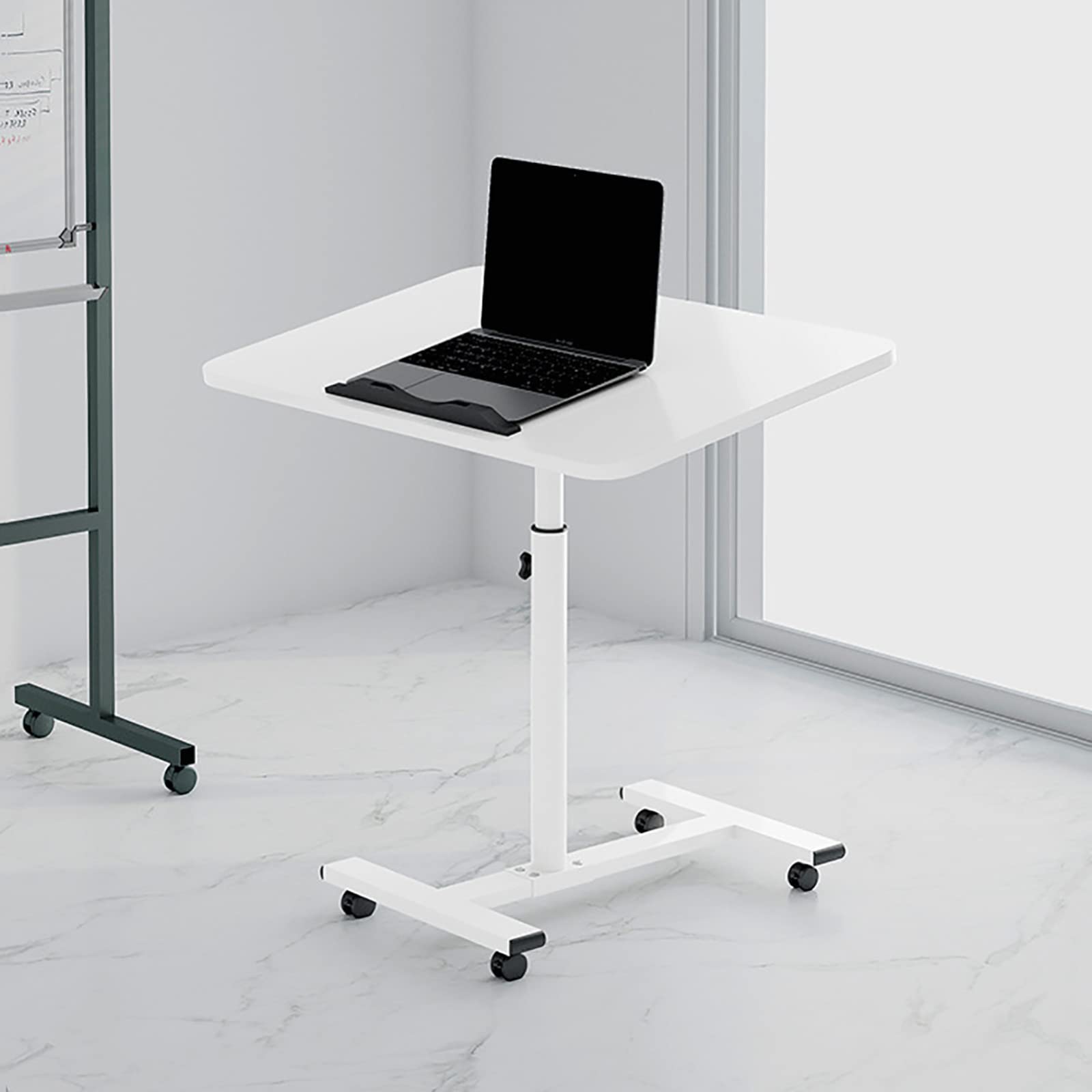 Small Standing Desk With Wheels – Adjustable Height Mobile Desk For Walking Pad, Laptop, Rolling Computer Desk