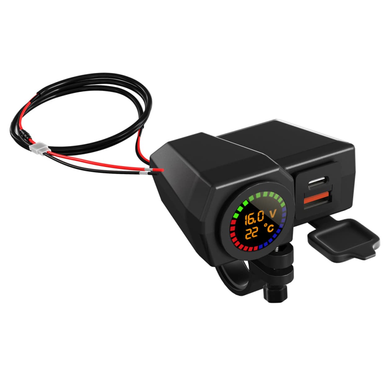 OUNONA Motorcycle Accessory Handlebar Mount Charger Dual Ports Phone Charger Block