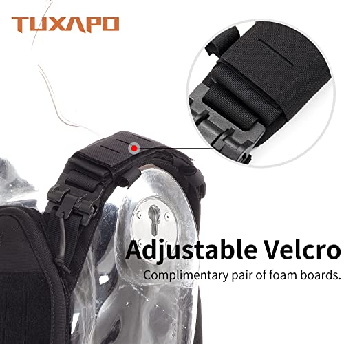 Tuxapo Tactical Molle Vest For Men Quick Release Adjustable Lightweight 1050D Nylon Vests Black #TOP6