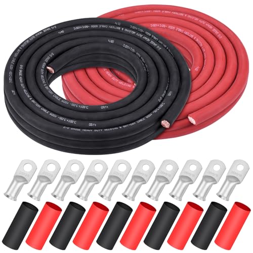 Fil de soudure en cuivre 2/0 AWG iGreely pour batterie voiture et solaire 9,1m