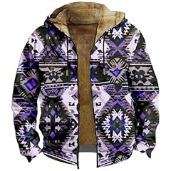 Men's Aztec Print Fleece Hooded Jacket 18