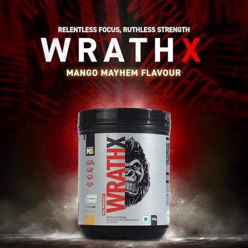 Image of MuscleBlaze Pre Workout WrathX Powder, Mango Mayhem (20 Servings, 340g) | With Creapure, NitroBlaze & BioPerine