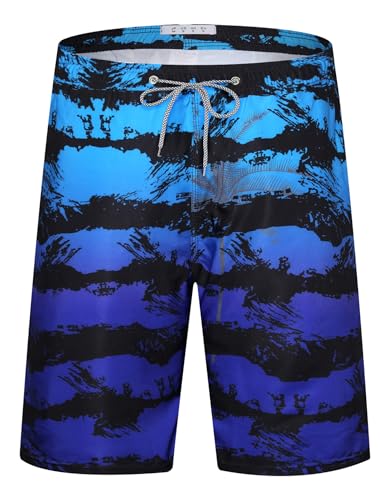 APTRO Herren Badehose Freizeit Shorts Casual Mode Urlaub Strandshorts Sommer mit Innenslip Blau 803 XXXL