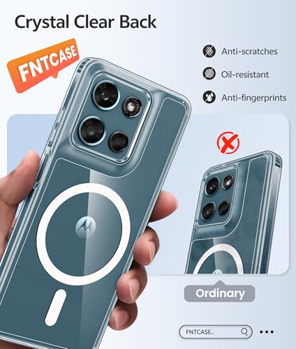 Image of FNTCASE for Moto G 2026 /2025 Case: Motorola Moto G Play 5G 2026 Case [Fit for Magsafe] [Screen Protector] Anti Yellowing Transparent Clear Phone Cover - Military Grade Shockproof Protective Cases