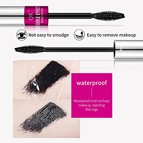 3Pcs 4D Silk Fiber Mascara Set, 2 In 1 Mascara & Eyeliner & Eyebrow Pencil (Brown) Set,Waterproof Mascara,No Clumping, Long-Lasting,Natural-Lookingthickening Effect Brows And Stays On All Day #TOP1