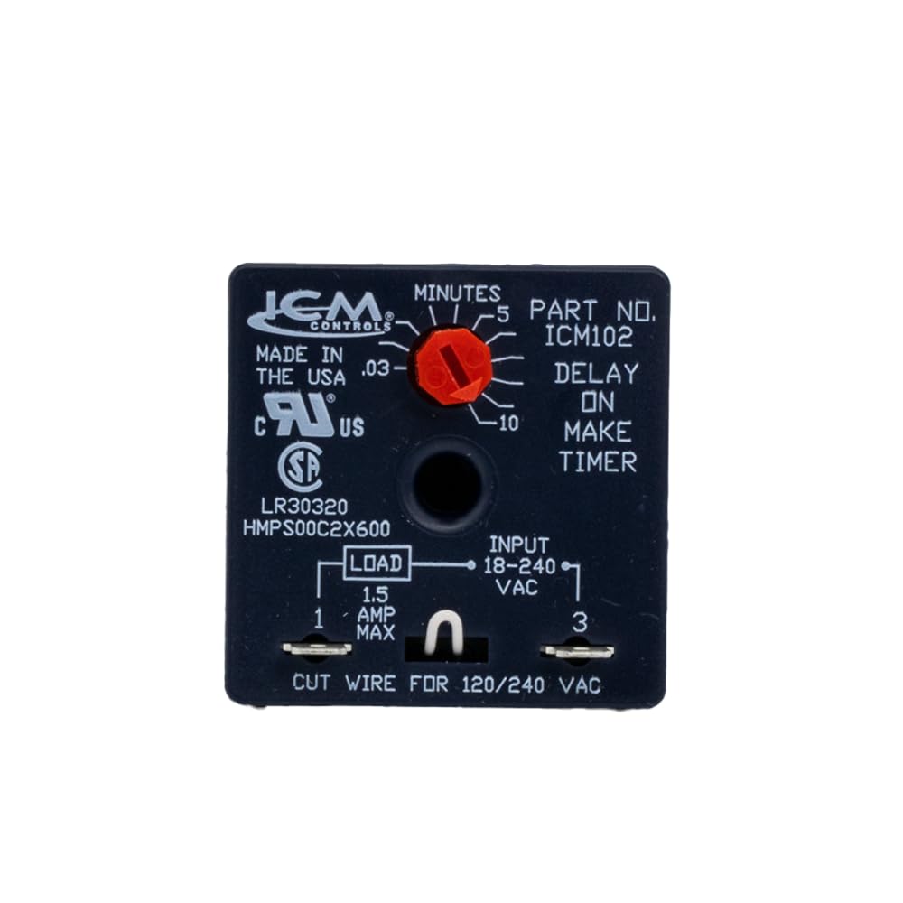 ICM ICM102B - Aftermarket Replacement Adjustable Time Delay - Delay on Make - 6 sec to 8 min