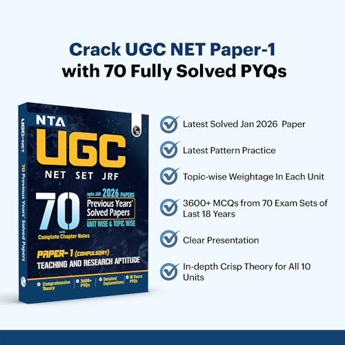 Image of PW UGC NET Paper 1 Book 2026 - Teaching & Research Aptitude PYQ | 70 Solved Papers (2009-June 2025) | Unitwise & Topicwise Previous Year Questions with Chapter Notes | NET, JRF, SET