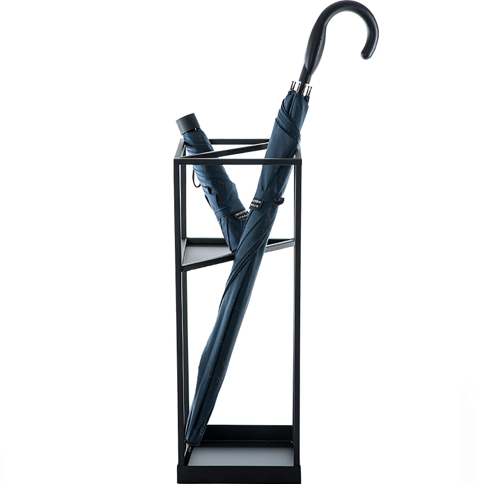Porte-parapluie en métal 20x53 cm avec bac d'égouttement pour entrée de maison