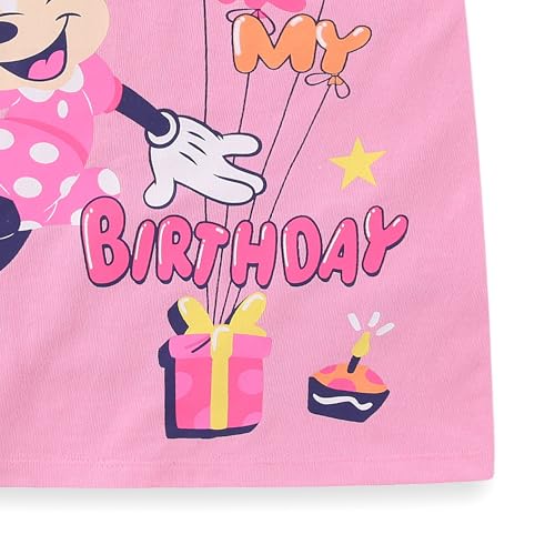 Image of Disney Minnie Mouse Birthday Girls Short Sleeve T-Shirt for Toddler to Big Kids