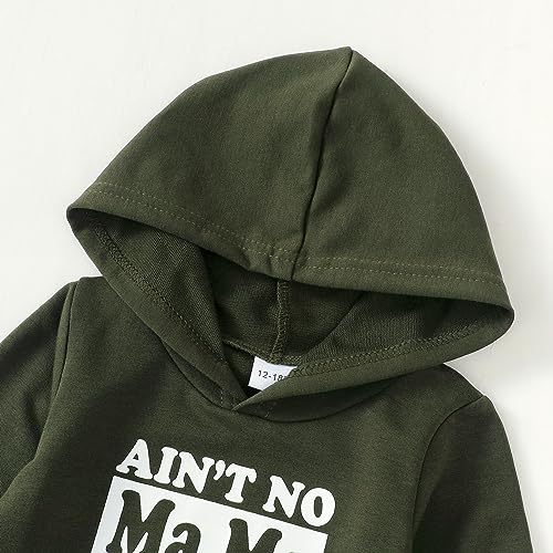 Image of Toddler Boy Clothes Baby Boy Outfit Letter Prints Hoodies Top Ripped Jeans Cute Boys Clothing Set Fall Winter