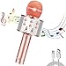Micro Karaoke Sans Fil, 4 en 1 Microphone Karaoké Enfant Bluetooth Mirco Karaoke Jouet Compatible avec Android/IOS/PC/Smartphone pour Chanter Ktv à La Maison Partie Meilleur Cadeau (Or Rosa)