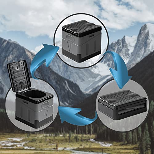 Dinves Portable Toilet For Camping, Folding Toilet With 12 Bags, Portable Potty For Adults, Travel Toilet With Carry Bag, Outdoor Travel Toilet For Car, Traffic Jam, Hiking And Camping #TOP3