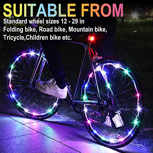 Sumree Led Bike Wheel Lights,2-Tire Pack Usb Rechargeable Bike Lights With Batteries Included, Best Bicycle Lights - Stocking Stuffer Birthday Gift For Kids, Girls, Boys, Adults #TOP2