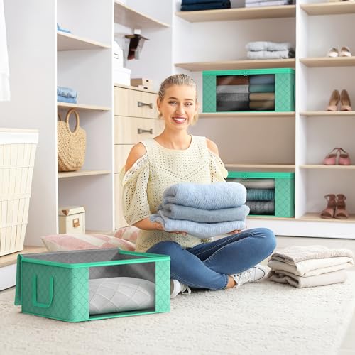 Sorbus Blanket Storage Bags with Clear Window (Teal, 8 Pack Large) by Sorbus - Used condition - Image 5