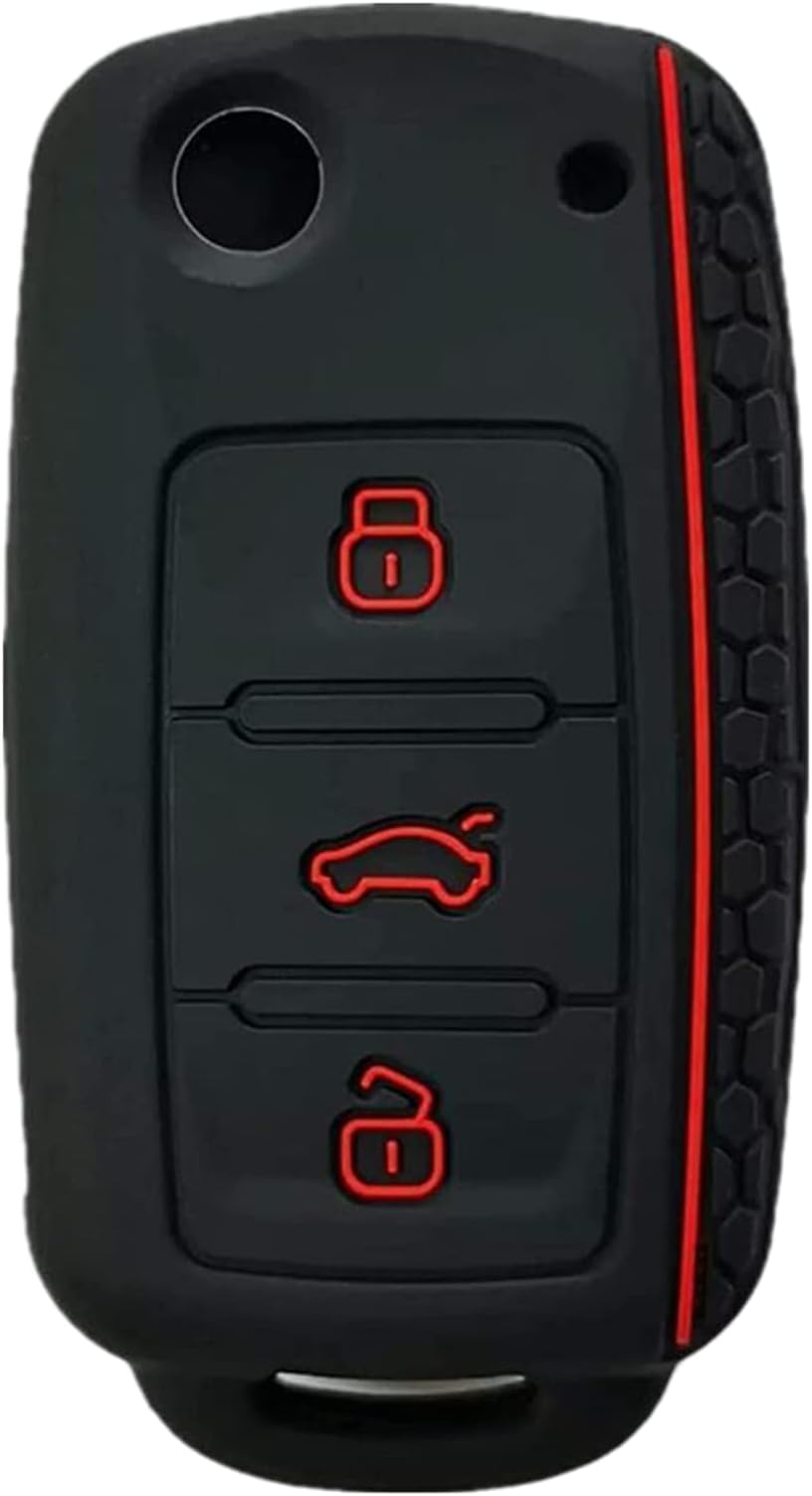 KAWIHEN Silicone Key Fob Cover Compatible with for Volkswagen Bettle Golf Jetta Passta HLO1J0959753AM HLO1J0959753D NBG735868T NBG 735868T