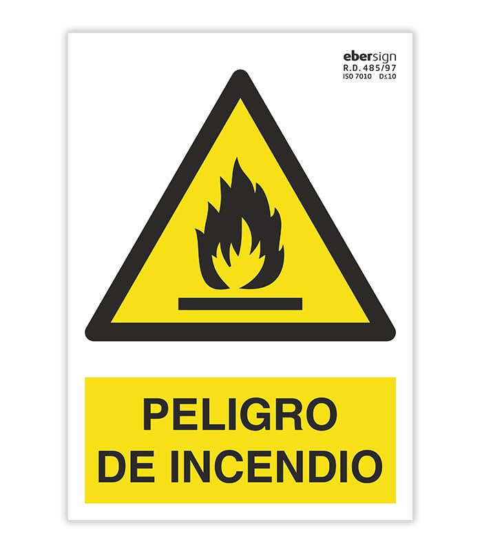 EberSign | Señal de Advertencia 'Peligro de Incendio' Normativa ISO
