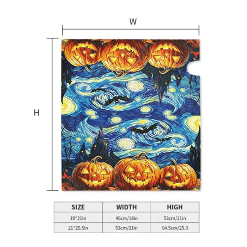 Image of Halloween Pumpkin Starry Night Mailbox Cover Magnetic 21x18 Inch | Fall Autumn Spooky Castle Bats Horror Mailbox Wrap Post Cover Standard Size for Garden Yard Outdoor Outside Holiday Decor