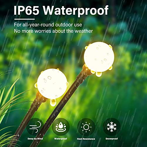 Brightever Solar Lights Outdoor Waterproof, Upgraded Swaying Solar Garden Lights, Firefly Lights with Highly Flexible Copper Wires, Yard Pathway Christmas Decorative Landscape Stake Lights, 2 Packs