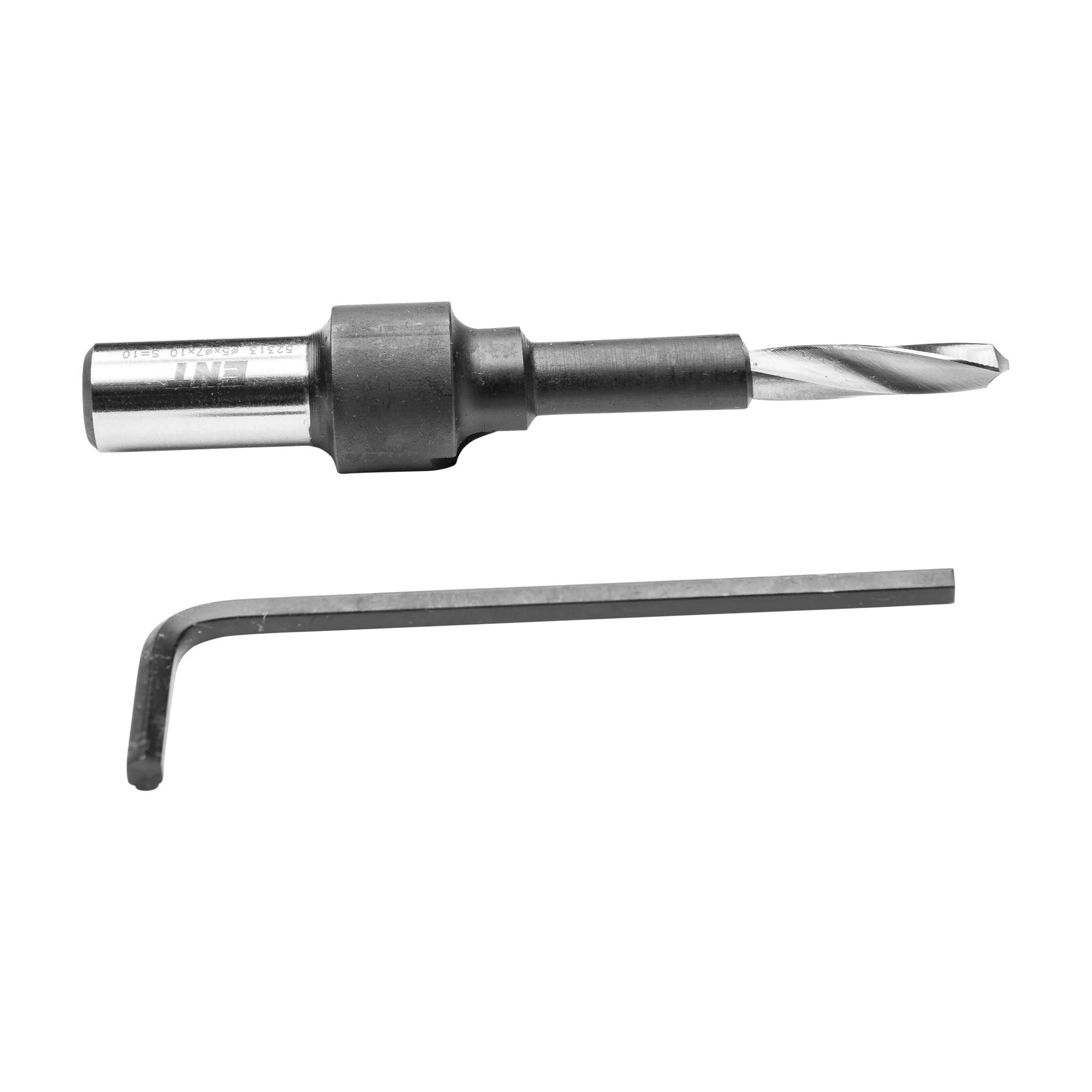 ENT 52313 Drei-Stufen-Bohrer HW (D2) 7 mm, Versenker (D1) 10 mm, NL 19 mm, E 90°, mit Spannschaft, für Einteilverbinder