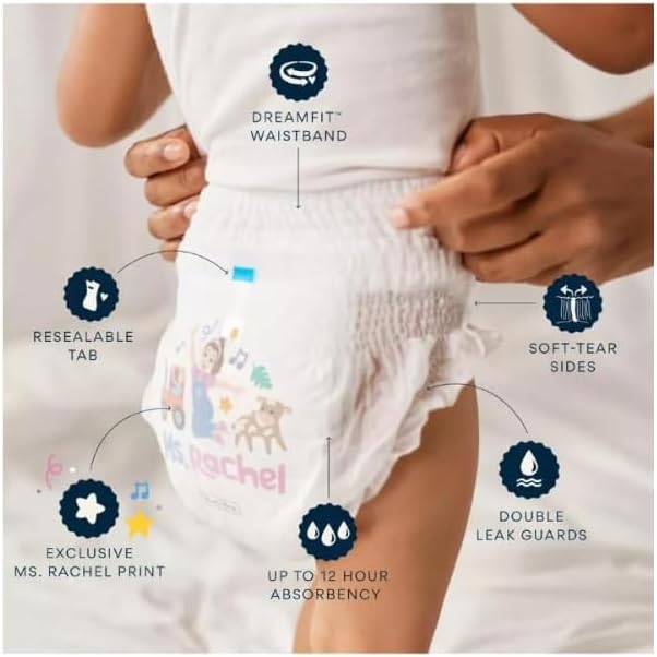 Millie Moon Training Pants Softness for Ultimate Comfort & up to 12 Hours of Leak Protection. Size 5T-6T - 46 Count.