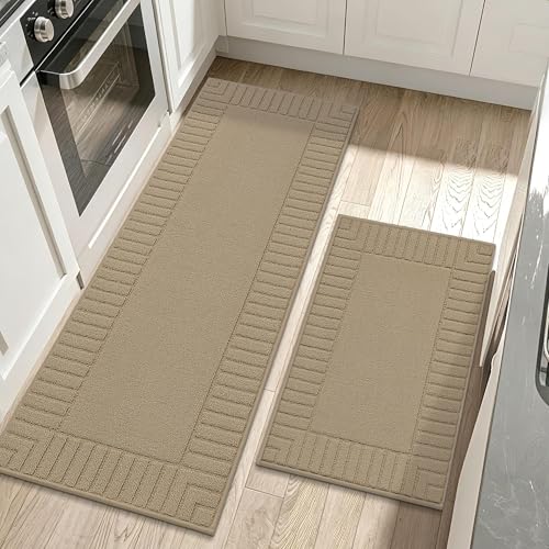 BEQHAUSE Washable Kitchen Rugs Set of 2