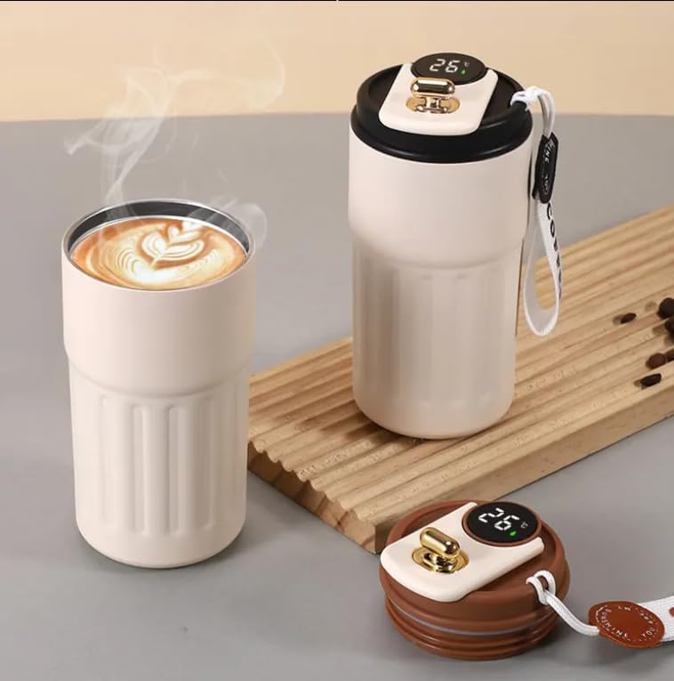 Image of Personalized Coffee Tumbler with Name, Double Wall Insulated Customized Travel Mug with Lid, Coffee Mug for,Men Valentine Day Gifts, Corporate Gifts for Employee (White,420ml) (White)